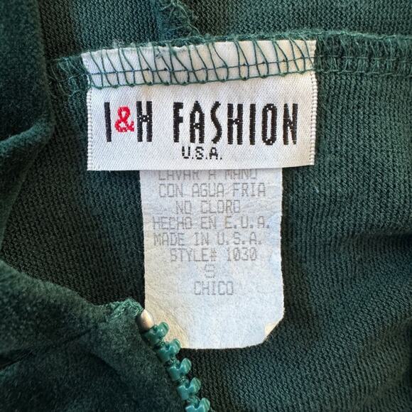 Vintage Y2K I&H Fashion Dark Teal Full Zip Hooded Lightweight Sweatshirt - Picture 5 of 6